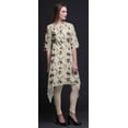 thumbnail image 2 of Bimba White Leaves & Faith Rose Floral Women Kurtas Ethnic Printed Asymmetric Summer Wear Tops For Women XX-Large, 2 of 6