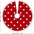 thumbnail image 5 of Christmas Tree Skirt Xmas Tree Skirts 48 in White Polka Dot On Red Christmas Tree Mat for Christmas Holiday Party Ornaments, 5 of 5