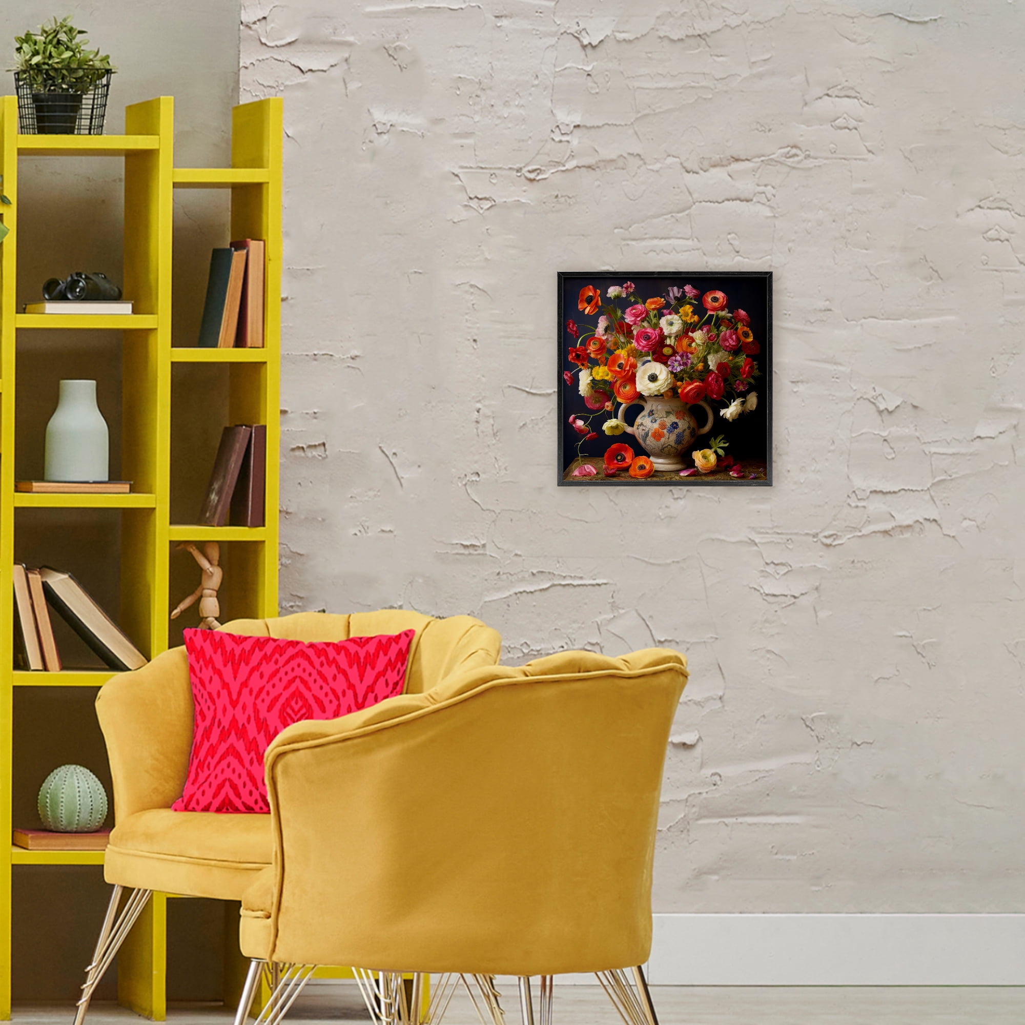 Stupell Industries Harmonious Bouquet Composition Black Framed Giclee Art, design by Lazar Studio