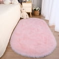 thumbnail image 3 of Softlife Cute Fluffy Oval Rug for Bedroom Soft Carpet, 2.6' x 5.3' , Pink, 3 of 8