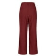 thumbnail image 5 of zaveiop Women's Pants High Waisted Jeans Stretch Loose Fit Colorblock Denim Pants with Pocket (Wine, XXL), 5 of 8