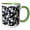Green/White, variant on 3drose, White and Black Six Point Stars Pattern, 15oz Mug