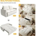 thumbnail image 3 of 70.9”W Big Full Size Futon Sofa Bed, Convertible Sleeper Sofa Bed with 2 in 1 Pillow and Blanket, 2 Seater Pull Out Couch, Comfy Velvet Couches for Living Room, Small Space, Apartment, Beige, 3 of 9