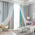 thumbnail image 7 of Star Curtains Stars Blackout Curtains for Kids Girls Bedroom Living Room Colorful Double Layer Star Window Curtains, 1 Panel (40, 7 of 7