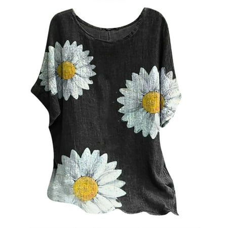 

Pianpianzi Inner under Scrub Corduroy Jacket Women Athletic Top Womens Fashion Womens Round Neck Small Wrinkled Chrysanthemum Print Short-sleeved Tops