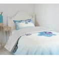 thumbnail image 4 of Ambesonne Flower Quilted Bedspread Set 2 Pcs, Orchids Nature, Twin Size, Blue and Purple, 4 of 6