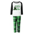 thumbnail image 2 of Elippeo Family Matching Christmas Pajamas, Letter Print Long-Sleeved Tops + Plaid Trousers Sleepwear Outfits, 2 of 6