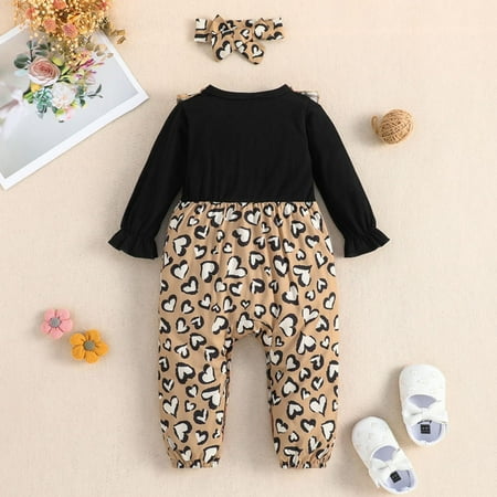 

Gubotare Baby Romper Boys Baby Girl Plaid Romper Baby Sweatshirt Romper Ruffle Festival Clothes Fall Winter Outfits with Headband A 6-9 Months