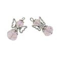 thumbnail image 4 of KLKCMS 12 Pcs Pendentif Breloques Ajourées en Alliage à Filigrane avec Perles en Verre Cristal Pendantes Rose, 4 of 9