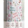 thumbnail image 6 of Sheer Curtains 96 Inches Long 2 Panels, Watercolor Happy Birthday Rod Pocket Curtain Voile Draperies, Cute Cartoon Cake Popsicle Light Filtering Window Treatment for Living Room Kitchen Bedroom, 6 of 8