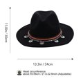 thumbnail image 2 of 1pc Sombrero de mujer Gorra de moda Sombrero de borde plano Sombrero de jazz de lana Sombrero de estilo británico retro, 2 of 4