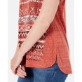 thumbnail image 3 of Style & Co Women's Graphic V Neck Top Dark Orange Size Small, 3 of 3