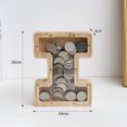 thumbnail image 1 of 儿童存钱罐 木质英文字母存钱罐透明玻璃储蓄罐桌面工艺品摆件I Deng Xun unisex, 1 of 2