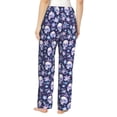 thumbnail image 3 of Balery Skull flower white blue print Women's Pajama Pants,Ultra Lightweight Pjs,Lounge Pant-Medium, 3 of 9