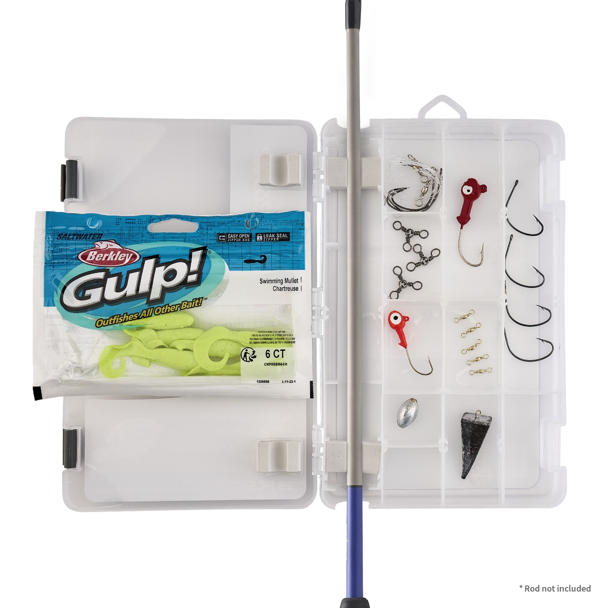 Shakespeare Catch More Fish Fluke Flounder Tackle Box Kit, Fishing Tackle Box with Tackle