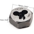 thumbnail image 2 of HUGFEGWE 15.8×6.3mm Hex Pipe Rethreading Die Carbon Steel Industrial Pro Hexagonal Re-Threading Hex Metric Die for Taper Pipe Threads 2pcs CJB91-22822, 2 of 4