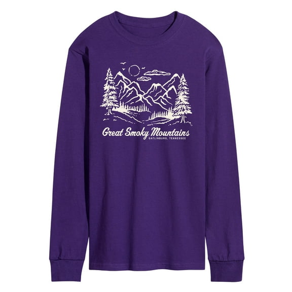 Instant Message - Smoky Mountains Tn - Men's Long Sleeve Graphic T-Shirt