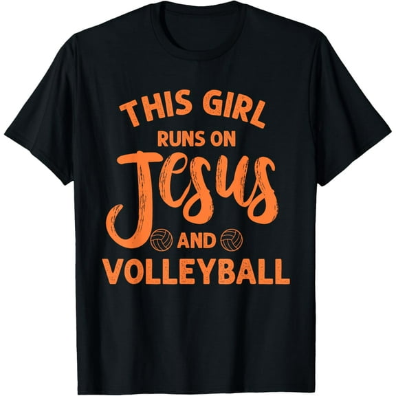 Jesus Volleyball Gift For Girls Women Mom Athlete Teen Youth T-Shirt