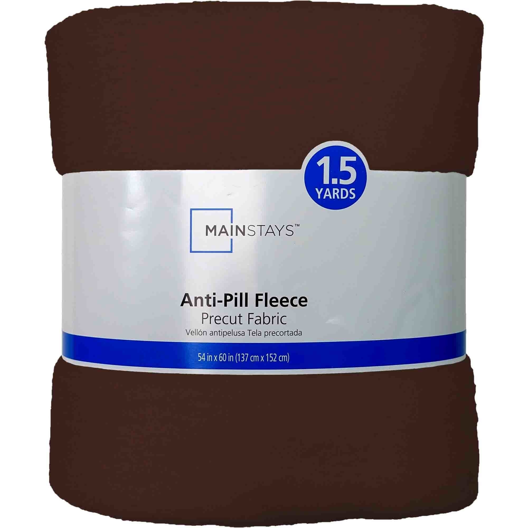 (2 pack) Mainstays 1.5 Yards 100% Polyester Lux Anti-pill Fleece Solids, Brown, 60" Wide for Crafts