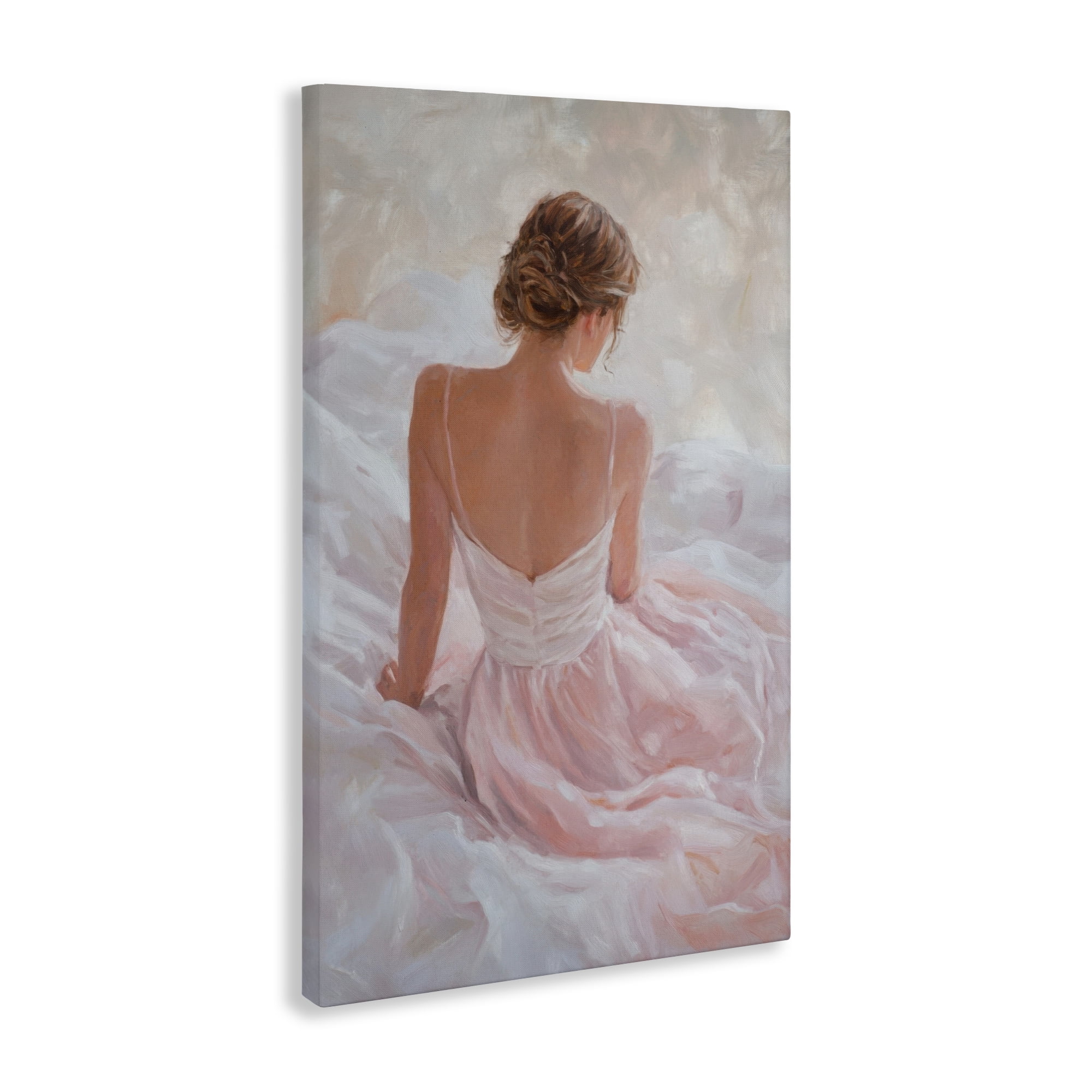 Stupell Industries Quiet Reflection in Pastel Pink Canvas Wall Art, design by Petal Prints Design