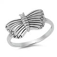 thumbnail image 1 of Antiqued Butterfly Animal Ring .925 Sterling Silver Band Jewelry Female Male Unisex Size 9, 1 of 4