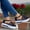 Blue, variant on Dvkptbk Sandals Women Dressy Summer Peep Toe Platform Sandals Shoes Wedges Ankle Buckle Flip Flops Orthopedic Sandals ummer