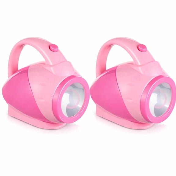 Lsupdaol 2 Pieces Kids Flashlights for Toddlers Pink Girls Plastic Flashlights with Easy Grip Handle Toddlers Camping Essentials for Kids Boys Girls Gifts