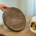 thumbnail image 4 of Rustic Wooden Tray Candle Holder - Small Decorative Plate Pillar Candle Tray Wood for Farmhouse Kitchen Countertop Coffee Table Organizer Home Decor Wedding Centerpiece, 2pcs, 4 of 5