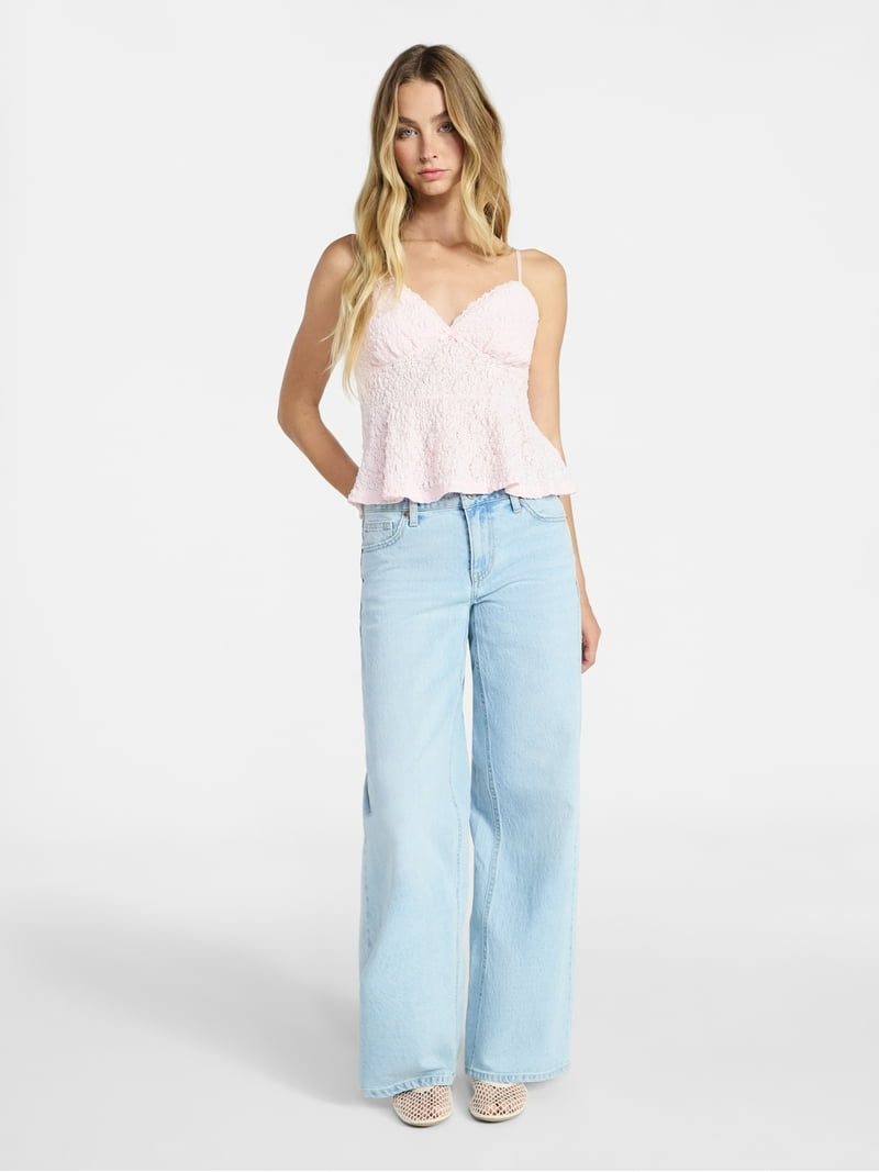 No Boundaries Peplum Lace Cami Top, Women's XXS-XXL - Walmart.com
