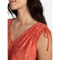 thumbnail image 5 of Time and Tru Women's Ruched Tie Shoulder Top, Sizes XS-XXXL, 5 of 6