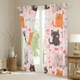 thumbnail image 3 of Castle Fairy Kawaii Cats Black Out Curtains for Teens Boys Girls,Cartoon Animal Curtains Pack Of 2 (42X63 Each),Love Heart Print Bedroom Curtains,Super Cozy Room Decor, 3 of 6
