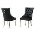 thumbnail image 1 of Double Tufted Black Velvet Side Chairs with Silver Stainless Steel Legs, 1 of 2
