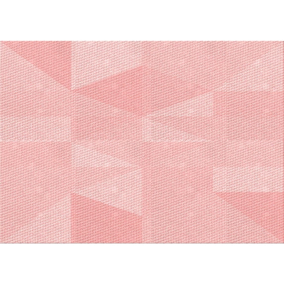 Ahgly Company Machine Washable Indoor Rectangle Transitional Pastel Red Pink Area Rugs, 7' x 9'