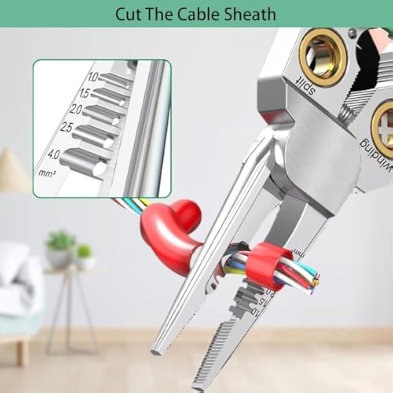 8 in 1 Wire Stripper With Voltage Tester, 2025 Professional Wire Strippers, Cutting and Pulling Wires Cable Scissors, Voltage Tester Pliers, The Ideal Tool for Electricians Enthusiasts (1pcs 8-in-1)
