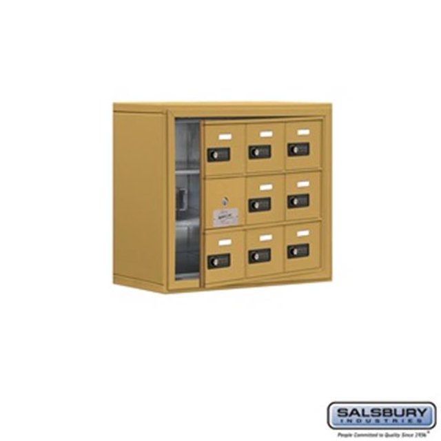 SalsburyIndustries 19138-09GSC Cell Phone Storage Locker With Front Access Panel - 3 Door High Unit, Gold