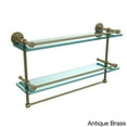 thumbnail image 3 of Dottingham 22-in Gallery Double Glass Shelf with Towel Bar in Antique Pewter, 3 of 5