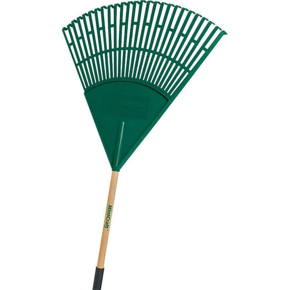 Mintcraft Lawn/Leaf Rake, 48 in L Wood Cushion Grip Handle, 26 Poly Tine