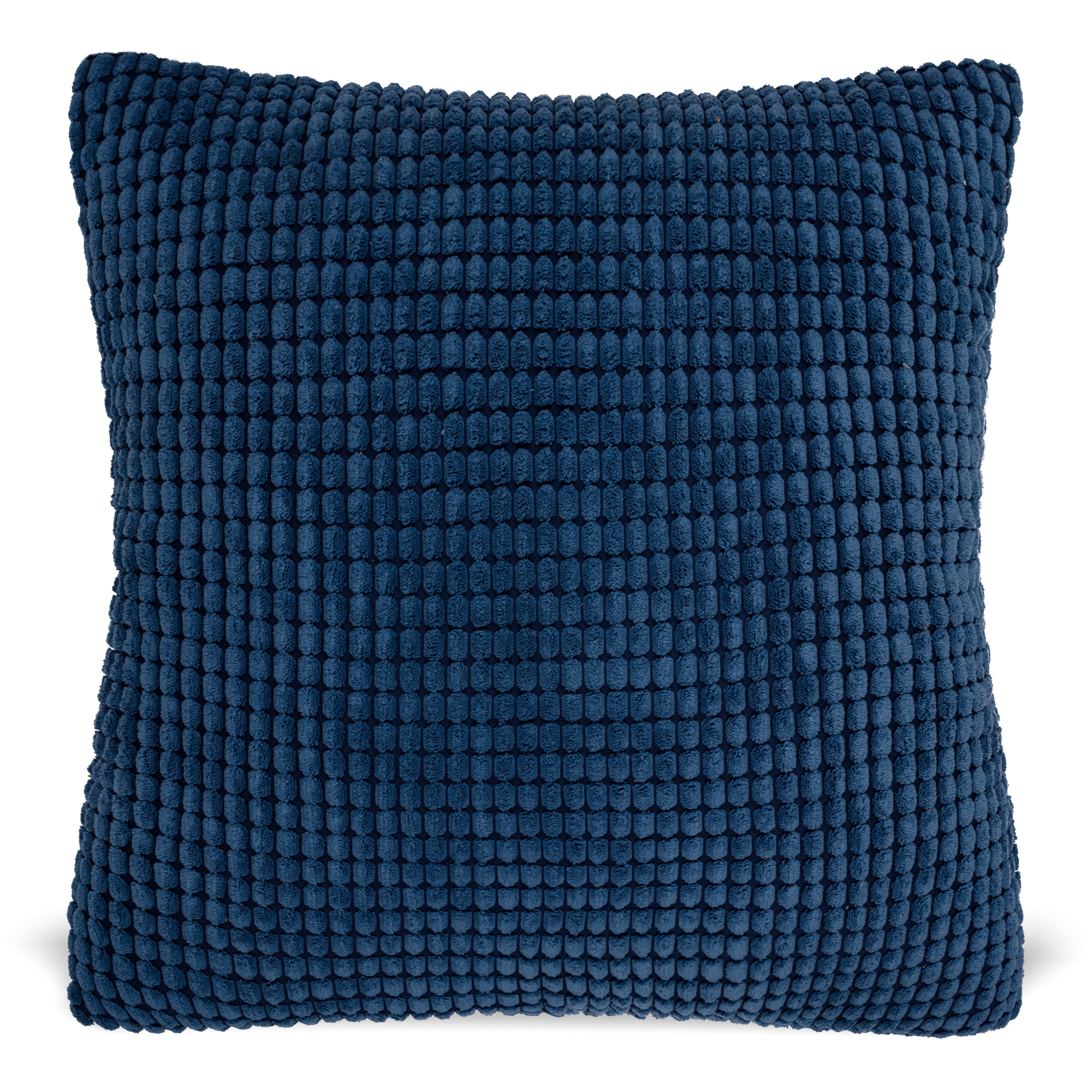 MAUBY HOME Solid Soft Corduroy Textured Navy Blue Square Decorative