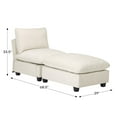 thumbnail image 4 of WestinTrends Augusta 68.5" Chenille Upholstered Indoor Chaise Lounge Chair, Cream, 4 of 16