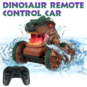 Timy 2.4GHz Remote Control Dinosaur Car Toys for Kids, RC Dino Car Toys with Light, Sound & Spray, All Terrain Electric RC Car Toys for Gifts Boys