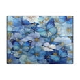 thumbnail image 3 of WOBOGO Pale Blue Butterfly Carpet Non-Slip Rugs Soft Doormat 63×48in Living Dining Room Bedroom Decorative, 3 of 7