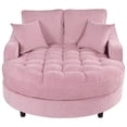 thumbnail image 5 of Harper & Bright Designs Oversized Indoor Chaise Lounge Sofa Bed, Upholstered Convertible Sleeper Sofa Daybed with Tufted Seat, Extra Wide Living Room Reading Chair Sofabed for Apartment, Pink, 5 of 19