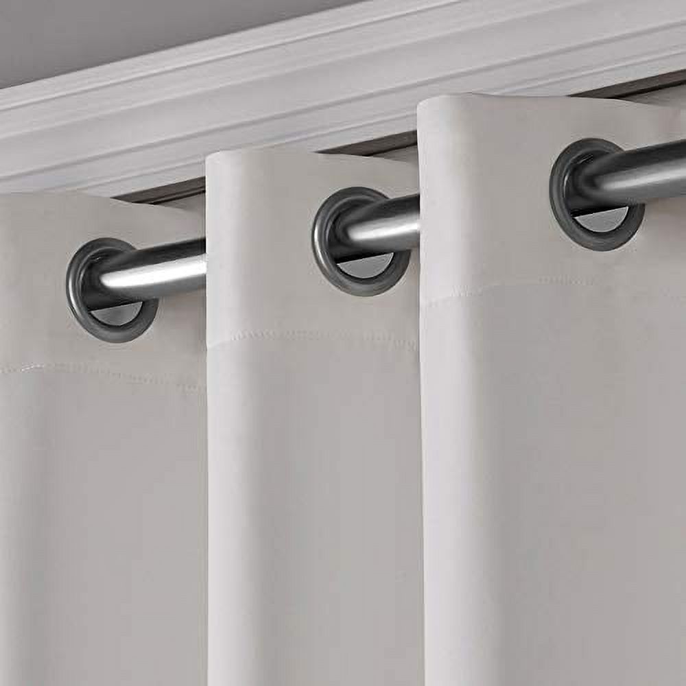 Exclusive Home Sateen Twill Woven Room Darkening Blackout Wide Patio Grommet Top Single Curtain Panel, 100"x96", Vanilla