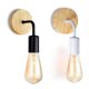thumbnail image 1 of 2PC Vintage Wood Wall Lamp E27 Light Bulb Retro Industrial Wall Light, 1 of 5