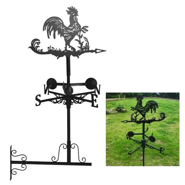 Lawn Wind Vane For Outdoor Decoration Wrought Iron Weather Vane Multifunctional Wind Direction Vane