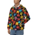 thumbnail image 3 of Goofa Rainbow Colorful Maple Leaves Pattern Mens Full-zip Hoodie, Zip-up Pullover Hooded Sweatshirt, Kangaroo Pocket Hoodie Ideal for Daily Wear, Travel, and Home-Small, 3 of 5
