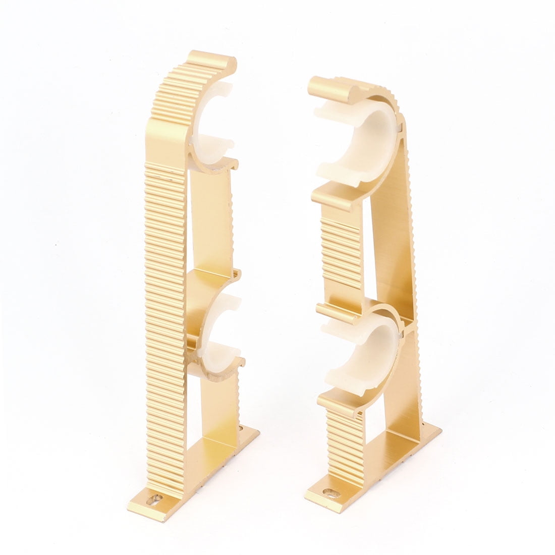Unique Bargains 2pcs 1 Dia Double Clips Drapery Curtain Rod