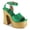 Green, variant on YDN Women's Open Toe Platform Sandals Wooden Block High Heels with Adjustable Ankle Buckle Strap Daily Casual Outfit Party Shoes Size 7 Brown