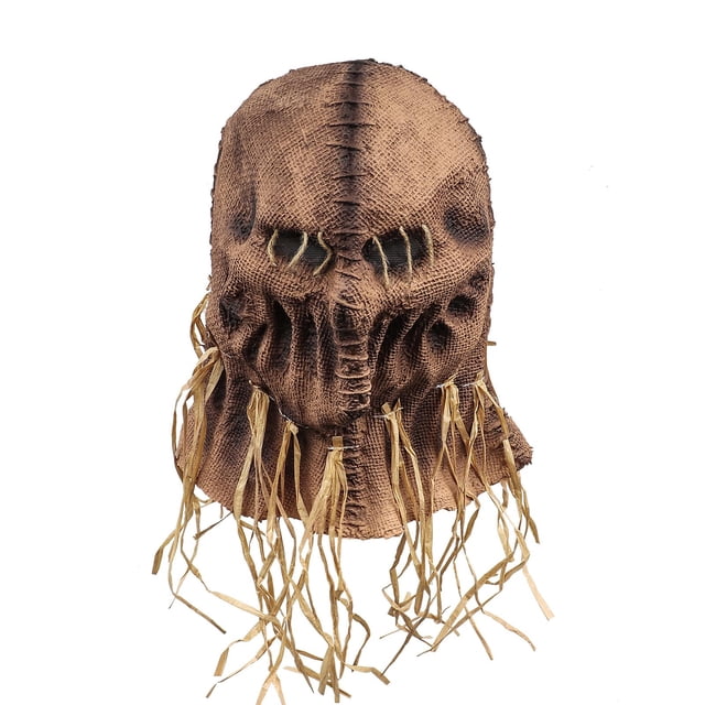 Cubierta de cabeza de espantapájaros aterradora con guantes y sombrero, perfecta para fiestas de disfraces de Halloween y cosplay
