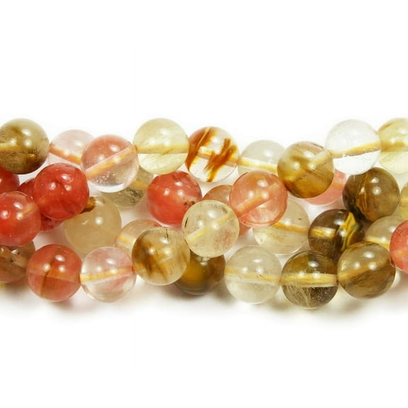 4mm Fire Cherry Quartz Round Beads Genuine Gemstone Natural Jewelry Making